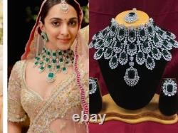 Indian Kiara Advani AD CZ Bridal Necklace Set Bollywood Wedding New Jewelry Set