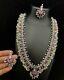Indian Silver Oxidised Tone Zircon Statement Long Necklace Set Ethnic Jewelry 4
