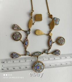 Italy Micro Mosaic Glass ESTATE BEAUTIFUL ANTIQUE NECKLACE