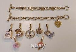 JUICY COUTURECharm Bracelets with 7 Limited Edition Rare & Retired Charms Lot