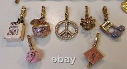 JUICY COUTURECharm Bracelets with 7 Limited Edition Rare & Retired Charms Lot