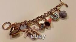 JUICY COUTUREHeart & J Charm Bracelet with 6 Rare & Limited Edition Charms