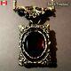 Jewelry Woman Fashion Necklace Pendant Victorian Style Black Mirror Vintage Goth