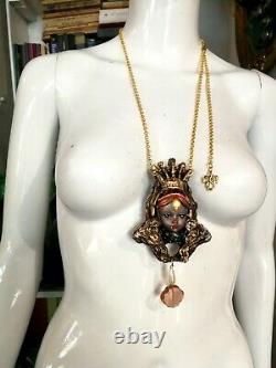 Jewelry woman fashion necklace pendant victorian style vintage charm doll ooak 3