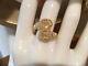 Judith Ripka 14k Gold Clad Silver. 52 Ct Canary Crystal & White Topaz Ring Sz. 7