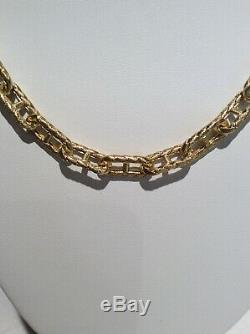 Judith Ripka 14k Gold Clad Silver Braided Texture Link Toggle Necklace with Pouch