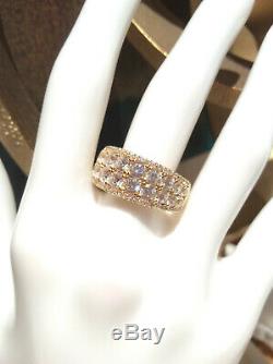 Judith Ripka 14k Gold Plated Sterling Silver Two Row CZ Band Ring Sizes 7 & 8