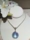 Judith Ripka Silver Mother Of Pearl Enhancer With2 Blue Cz In Black Rhodium Halos