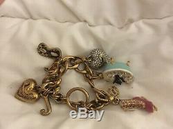 Juicy Couture Charm Bracelet Rare Bathtub Dog, Iceskate, Hearts, J, Mask