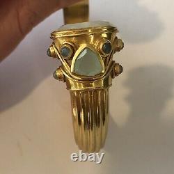 Julie Vos Byzantine Hinged Cuff Bracelet in Iridescent Clear BEAUTIFUL