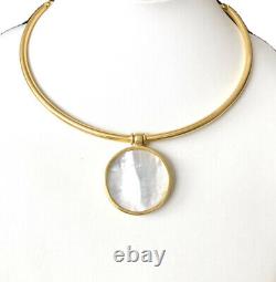 Julie Vos Valencia 24k Gold Plated Reversible Mop Coin Choker Necklace