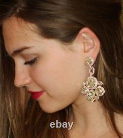Kate Spade Absolute Sparkle Large Crystal IRIDESCENT AB CHANDELIER Earrings nwt