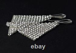 LOPEZ Stunning Earrings Crystals from Swarovski MESH 8cm