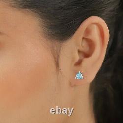 LUXORO Wedding Earrings for Prom Stud for Real 10K Gold Cubic Zirconia CZ Ct 2.4