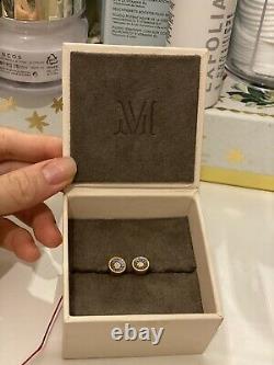 Last Pair Authentic Monica Vinader Evil Eyes Stud Earrings Gold £425 New In Box