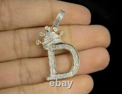 Letter''D'' 2.20Ct Round Lab Created Diamond Pendant In 14K Yellow Gold Finish