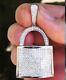 Lock Beautiful Pendant Sterling Silver Custom Solid Fully Ice Charm