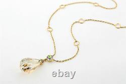 Long Chain Necklace Gold Plated Made with Swarovski Crystals Necklace