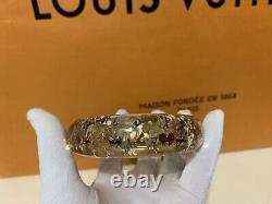 Louis Vuitton Bracelet Bangle Inclusion Clear Gold Monogram LV Beautiful Size S