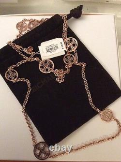 MICHAEL KORS'Heritage' Monogram Disc Rose Gold-Tone Long Necklace $MK 400
