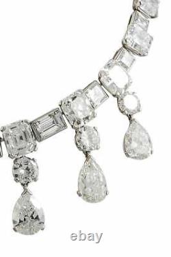 Magnificent Brilliant, Pear-Shaped and Emerald-Cut 136.54CT Clear CZ Necklace