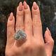 Magnificent Huge Heart & Round Cut 13.38ct Diamonds Halo Luxury Wedding Ring