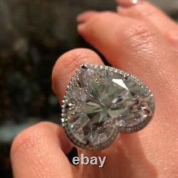 Magnificent Huge Heart & Round Cut 13.38CT Diamonds Halo Luxury Wedding Ring