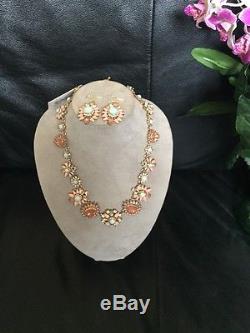 Marchesa Crystal Collar Necklace $295+Marchesa Earrings! Beautiful! Lot Of 2