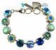 Mariana Beautiful Blue Lagoon Swarovski Crystal Silver Flower Tennis Bracelet