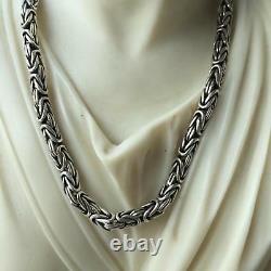 Men Boy Bali Round Byzantine Necklace Chain 925 Sterling Silver 5mm 76GR 22Inch