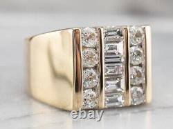 Men's 4Ct Emerald Cubic Zirconia Cluster Wedding Ring Yellow Gold-Plated Silver