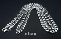 Men's Cuban Link Chain Necklace In 935 Argentium Silver For Men