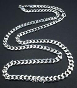 Men's Cuban Link Chain Necklace In 935 Argentium Silver For Men