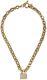 Michael Kors Oversized Chain Withpadlock Pendant Necklace Gold Tone With Stones