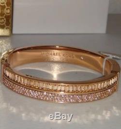 Michael Kors Rose Gold Rhinestone Bangle Bracelet BEAUTIFUL PIECE OF MK JEWELRY