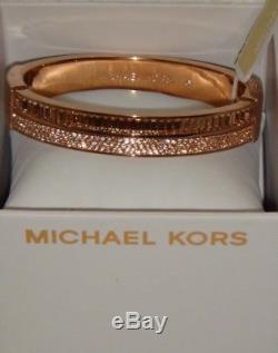 Michael Kors Rose Gold Rhinestone Bangle Bracelet BEAUTIFUL PIECE OF MK JEWELRY
