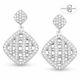 Micro-pave Cubic Zirconia Cz Crystal Dangling Drop. 925 Sterling Silver Earrings