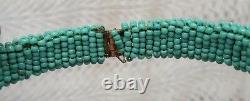 Miriam Haskell Signed Beautiful Turquoise Rhinestone Necklace Bracelet Set