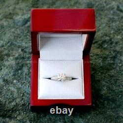 Moissanite Solitaire Engagement Ring 3.00 Carat Round Cut Solid 14K White Gold