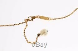 NEW $540 DOLCE & GABBANA Necklace Gold Brass Pearl Floral Crystal Resin Chain