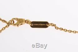NEW $540 DOLCE & GABBANA Necklace Gold Brass Pearl Floral Crystal Resin Chain