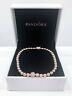 New Authentic Pandora Rose Gold Beads & Pave Cz Logo Clasp Bracelet #588342cz