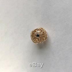 NEW Authentic Pandora 14Kt Gold Delicate Beauty Black Spinel Charm 750821SPB