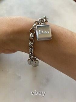 NEW DIOR Bracelet Logo Charms Authentic Dior Beauty Silver Monogram 7.5
