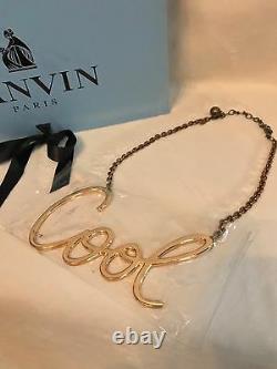 NEW LANVIN PARIS Gold Tone Brass Collier COOL LARGE Necklace