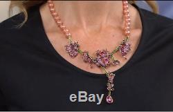 NIB $300 HEIDI DAUS Beautiful Butterfly Crystal Statement Beaded Necklace