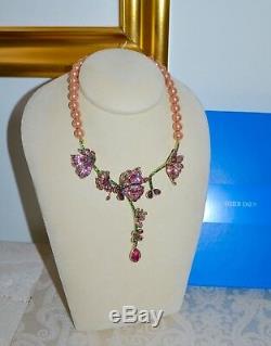 NIB $300 HEIDI DAUS Beautiful Butterfly Crystal Statement Beaded Necklace