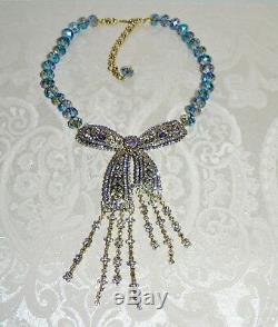 NIB $330 HEIDI DAUS Ribbon of Gems Swarovski Crystal Cascading BOW Necklace