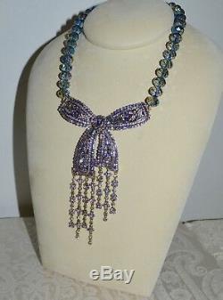 NIB $330 HEIDI DAUS Ribbon of Gems Swarovski Crystal Cascading BOW Necklace