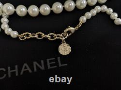 NIB CHANEL 100th Anniversary Classic 3 CC Loge Chain Classic Pearl Necklace
